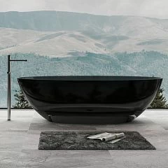 Прозрачная ванна ABBER Kristall AT9702Onyx 180х85 черная