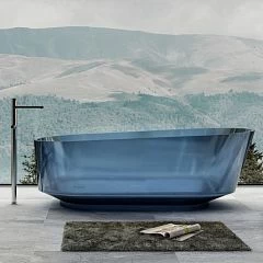 Прозрачная ванна ABBER Kristall AT9706Saphir 170х80 синяя